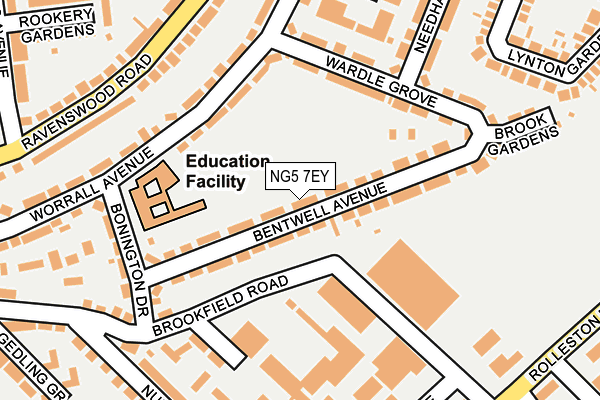 NG5 7EY map - OS OpenMap – Local (Ordnance Survey)