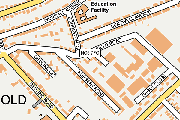 NG5 7FG map - OS OpenMap – Local (Ordnance Survey)