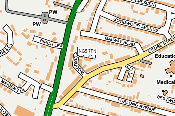 NG5 7FN map - OS OpenMap – Local (Ordnance Survey)