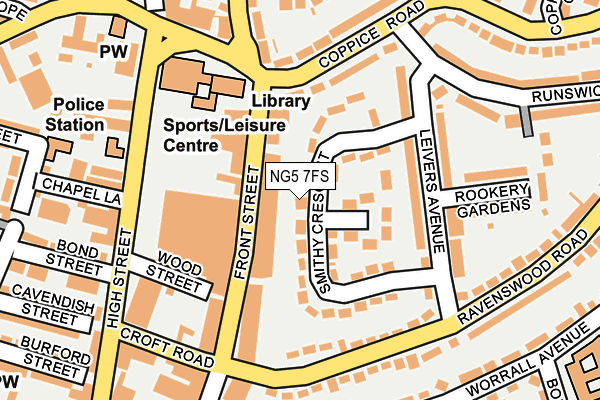 NG5 7FS map - OS OpenMap – Local (Ordnance Survey)