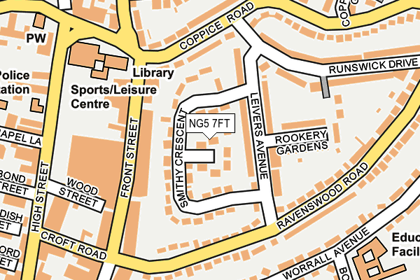 NG5 7FT map - OS OpenMap – Local (Ordnance Survey)