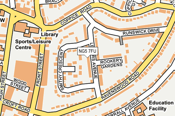 NG5 7FU map - OS OpenMap – Local (Ordnance Survey)