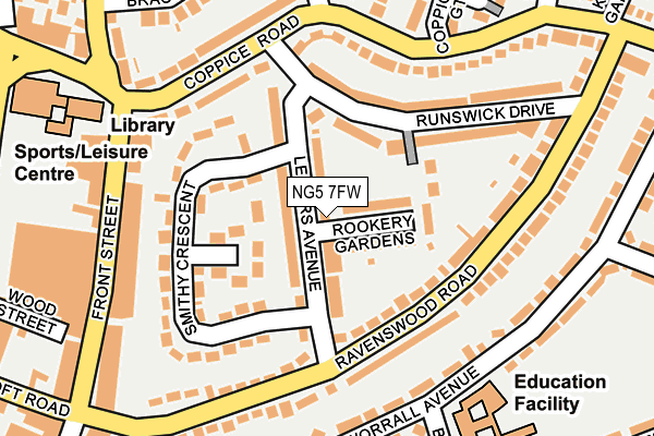 NG5 7FW map - OS OpenMap – Local (Ordnance Survey)