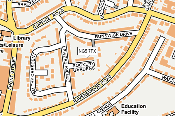 NG5 7FX map - OS OpenMap – Local (Ordnance Survey)