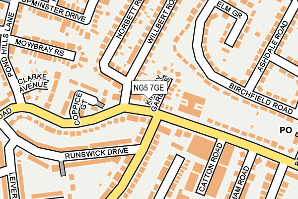 NG5 7GE map - OS OpenMap – Local (Ordnance Survey)