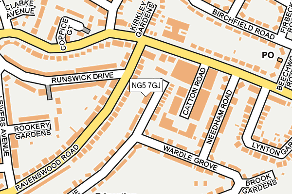 NG5 7GJ map - OS OpenMap – Local (Ordnance Survey)