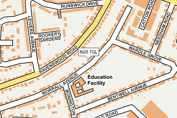 NG5 7GL map - OS OpenMap – Local (Ordnance Survey)