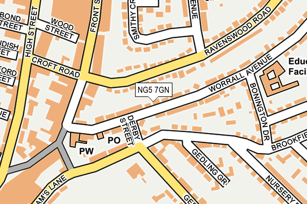 NG5 7GN map - OS OpenMap – Local (Ordnance Survey)