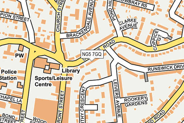 NG5 7GQ map - OS OpenMap – Local (Ordnance Survey)