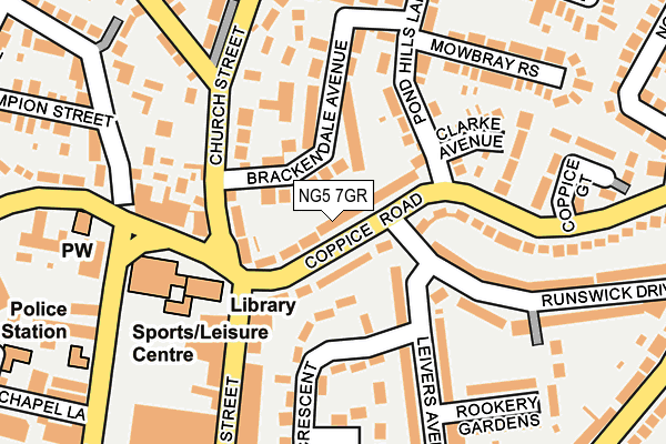 NG5 7GR map - OS OpenMap – Local (Ordnance Survey)