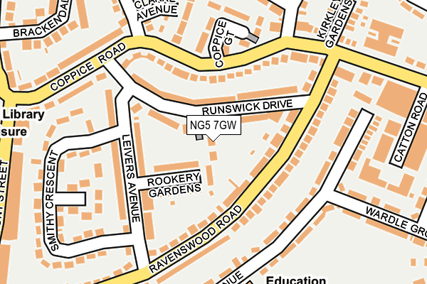 NG5 7GW map - OS OpenMap – Local (Ordnance Survey)