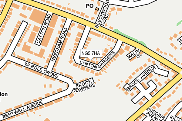 NG5 7HA map - OS OpenMap – Local (Ordnance Survey)