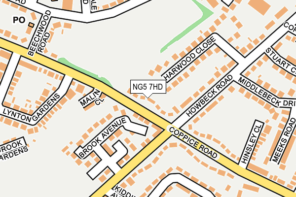 NG5 7HD map - OS OpenMap – Local (Ordnance Survey)