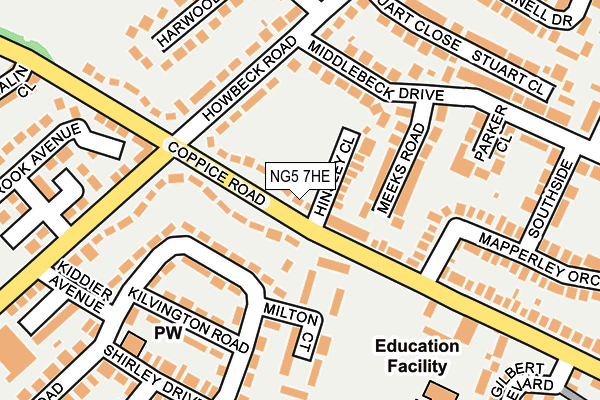 NG5 7HE map - OS OpenMap – Local (Ordnance Survey)