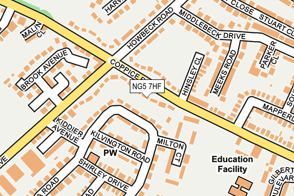 NG5 7HF map - OS OpenMap – Local (Ordnance Survey)