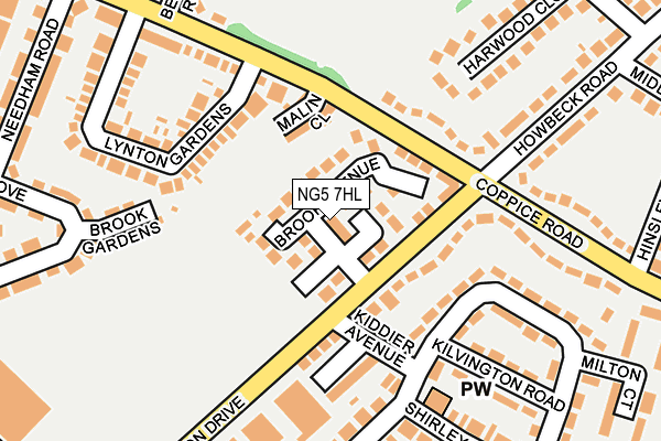 NG5 7HL map - OS OpenMap – Local (Ordnance Survey)