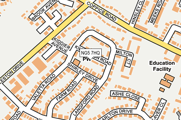 NG5 7HQ map - OS OpenMap – Local (Ordnance Survey)
