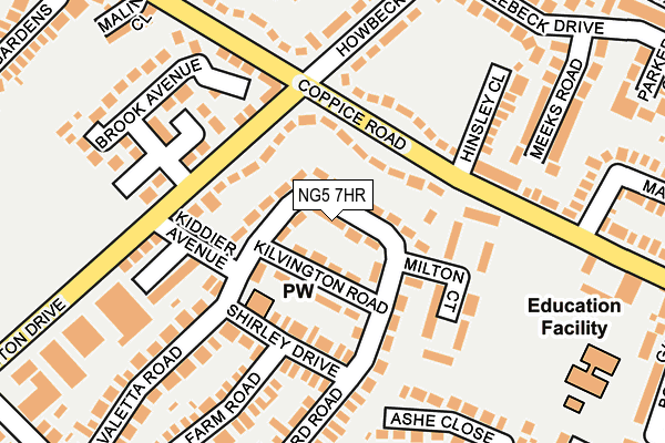 NG5 7HR map - OS OpenMap – Local (Ordnance Survey)