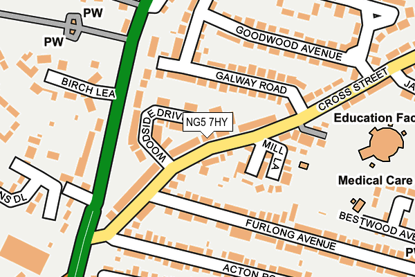 NG5 7HY map - OS OpenMap – Local (Ordnance Survey)