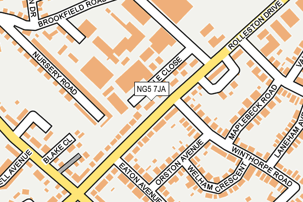 NG5 7JA map - OS OpenMap – Local (Ordnance Survey)