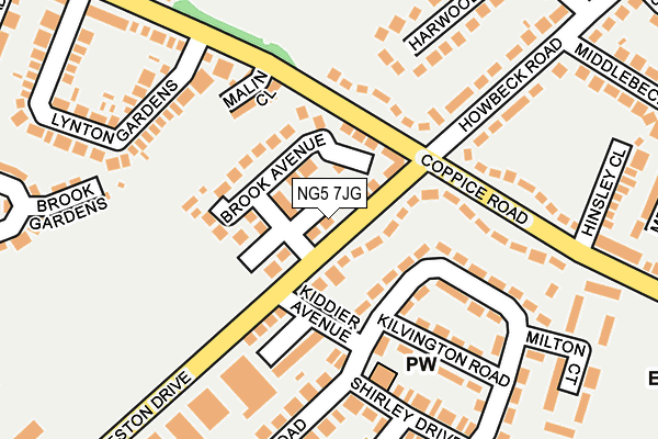 NG5 7JG map - OS OpenMap – Local (Ordnance Survey)