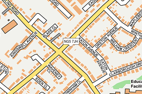 NG5 7JH map - OS OpenMap – Local (Ordnance Survey)
