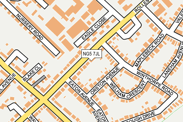 NG5 7JL map - OS OpenMap – Local (Ordnance Survey)