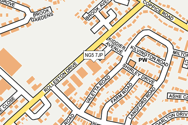 NG5 7JP map - OS OpenMap – Local (Ordnance Survey)
