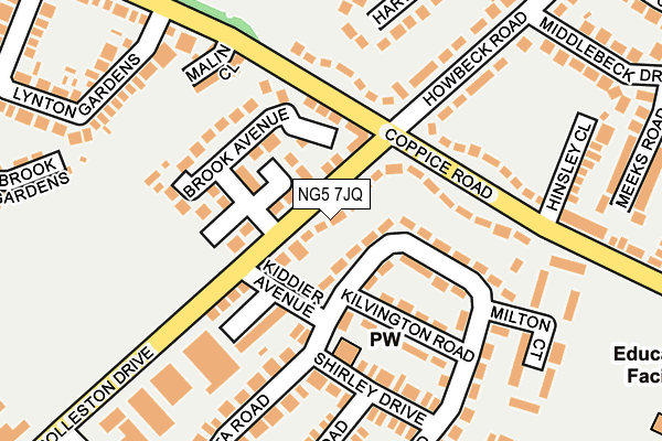 NG5 7JQ map - OS OpenMap – Local (Ordnance Survey)