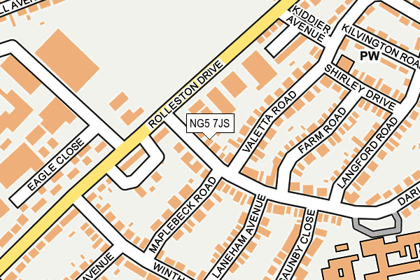 NG5 7JS map - OS OpenMap – Local (Ordnance Survey)