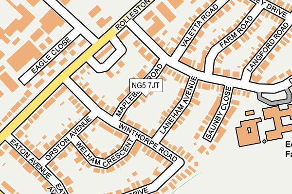NG5 7JT map - OS OpenMap – Local (Ordnance Survey)