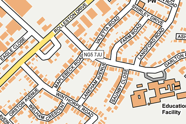 NG5 7JU map - OS OpenMap – Local (Ordnance Survey)