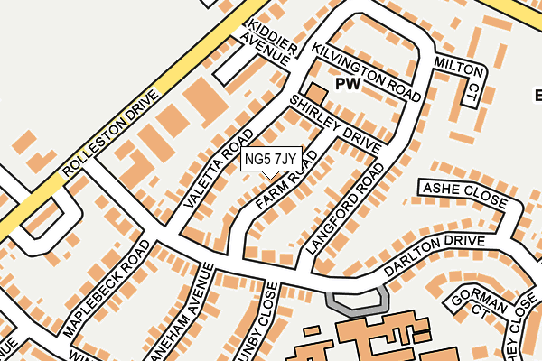 NG5 7JY map - OS OpenMap – Local (Ordnance Survey)