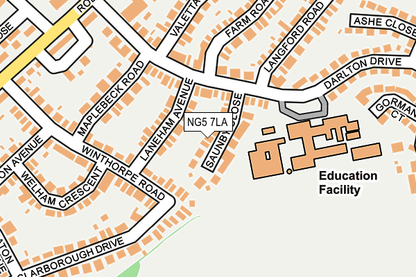 NG5 7LA map - OS OpenMap – Local (Ordnance Survey)