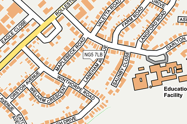 NG5 7LB map - OS OpenMap – Local (Ordnance Survey)