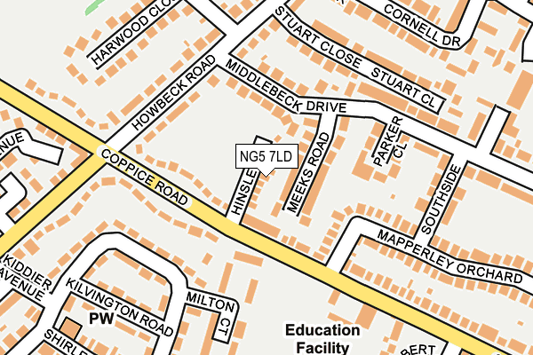 NG5 7LD map - OS OpenMap – Local (Ordnance Survey)