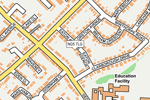 NG5 7LG map - OS OpenMap – Local (Ordnance Survey)