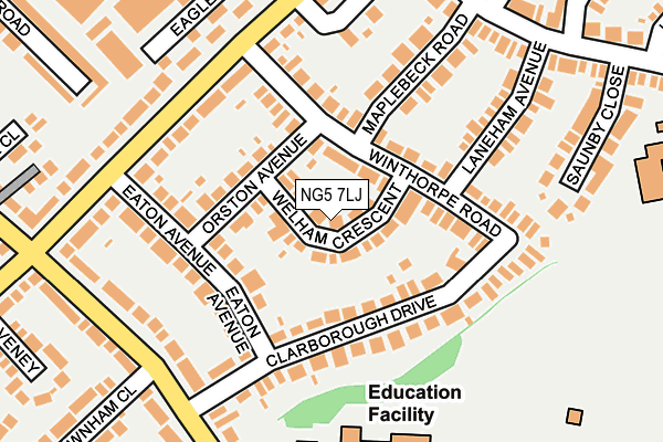 NG5 7LJ map - OS OpenMap – Local (Ordnance Survey)