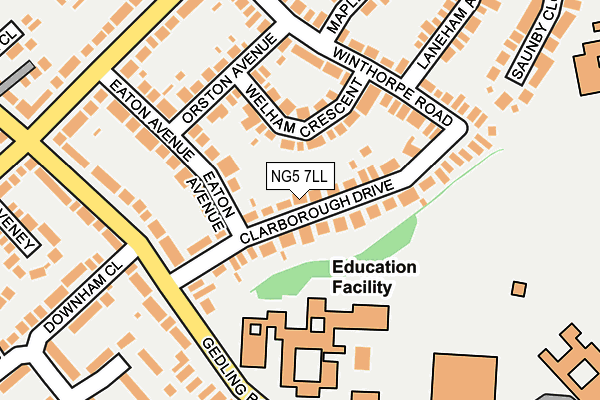 NG5 7LL map - OS OpenMap – Local (Ordnance Survey)