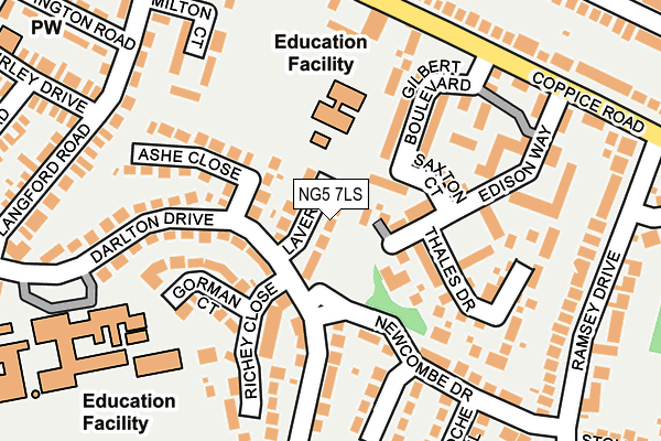 NG5 7LS map - OS OpenMap – Local (Ordnance Survey)