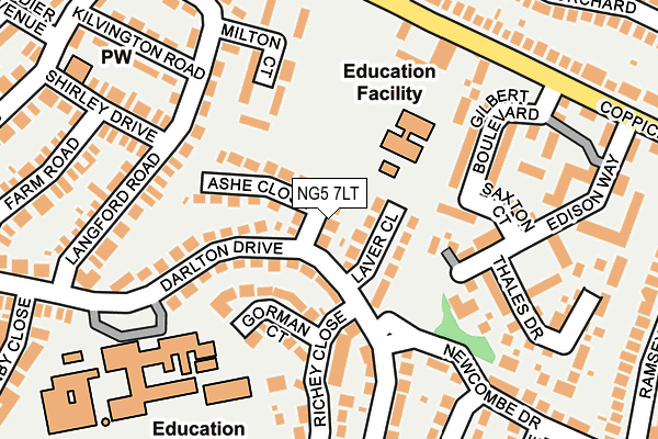 NG5 7LT map - OS OpenMap – Local (Ordnance Survey)