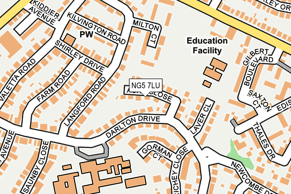 NG5 7LU map - OS OpenMap – Local (Ordnance Survey)