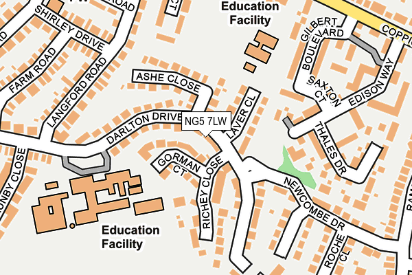 NG5 7LW map - OS OpenMap – Local (Ordnance Survey)