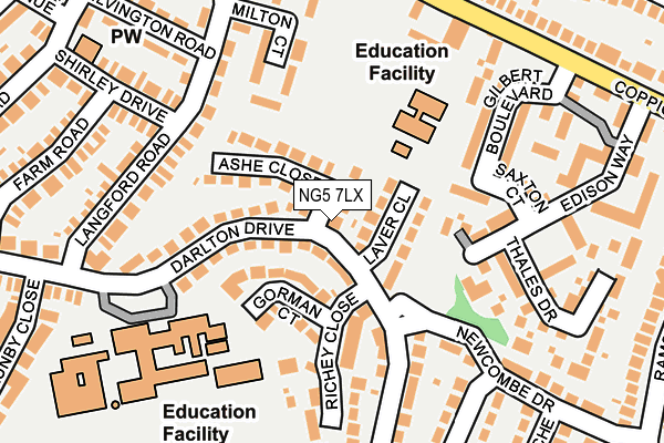 NG5 7LX map - OS OpenMap – Local (Ordnance Survey)