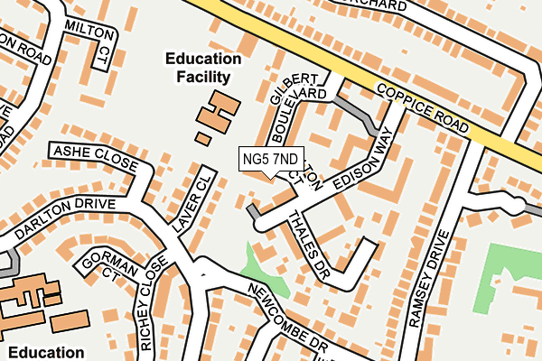 NG5 7ND map - OS OpenMap – Local (Ordnance Survey)