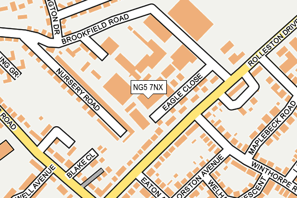 NG5 7NX map - OS OpenMap – Local (Ordnance Survey)