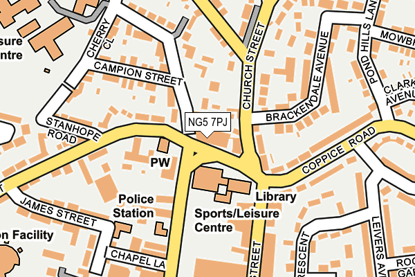 NG5 7PJ map - OS OpenMap – Local (Ordnance Survey)