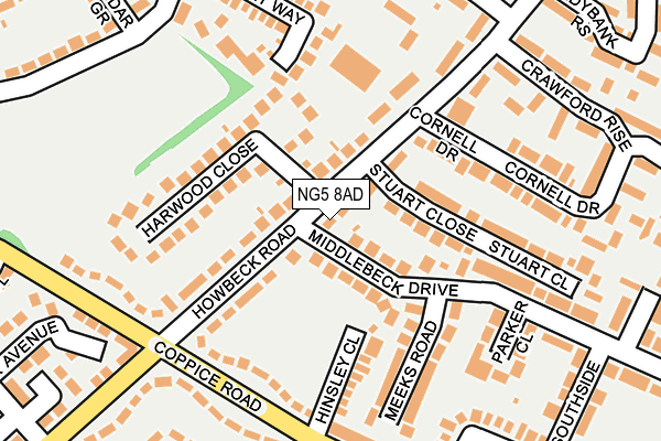 NG5 8AD map - OS OpenMap – Local (Ordnance Survey)