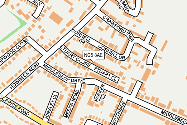 NG5 8AE map - OS OpenMap – Local (Ordnance Survey)