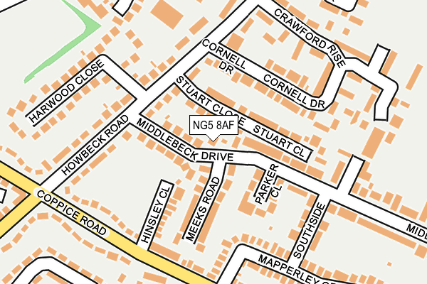 NG5 8AF map - OS OpenMap – Local (Ordnance Survey)